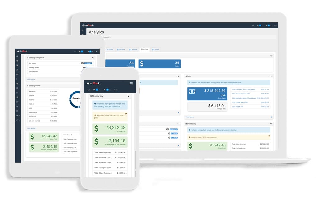 reports and analytics dealership management software autopro.io