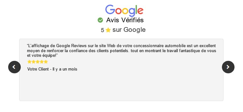 avis google directement sur le site web de votre concessionnaire automobile autopro.io