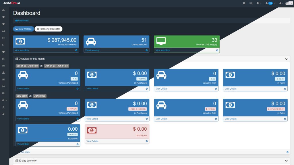 new autopro dark mode autopro dealership management software